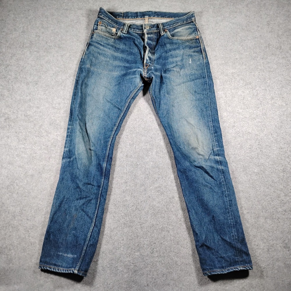 Syoaiya Pure Blue Japan Men's Blue Selvedge Denim Straight Jeans Size 32 31x29